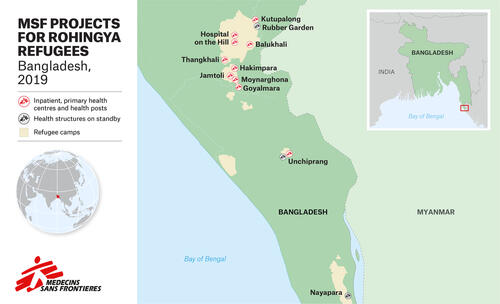 Map of MSF activities in Bangladesh