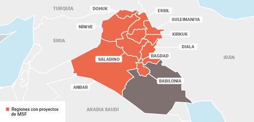 Irak  - Activity report 2017 map in spanish