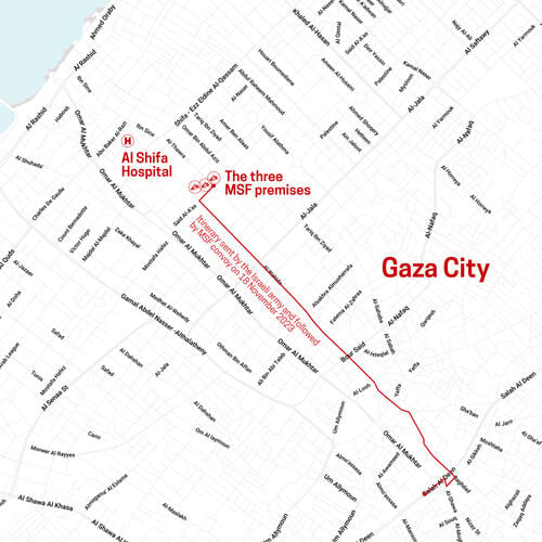 MSF convoy attacked in Gaza (MAP2 ENG)