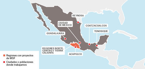 México - Activity report 2017 map in spanish