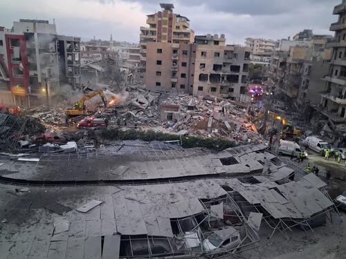View of the damage at Jabal Amel Hospital following an Israeli strike carried out on 1 June in Sour (Tyre), southern Lebanon.