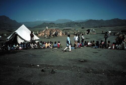 ETHIOPIA, AFRICA 1985 Refugee camp.  Photo by MSF-H