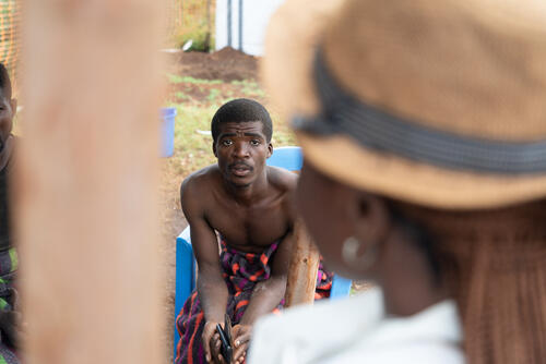 Bonheur Maganda, a recently discharged cholera patient, was infected while working in the mines. Water from the contaminated lake is used extensively in the mining process, exposing workers to risk of infection.