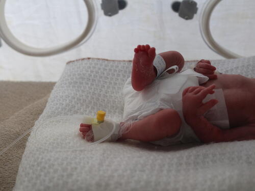 Inside the maternity ward of Al Salam Hospital in Khamer