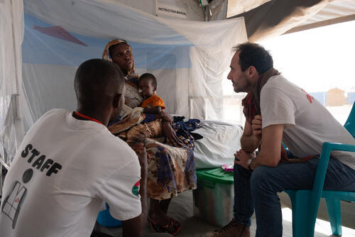 MSF International president Dr Christos Christou visiting the MSF hospital in Metche camp, eastern Chad
