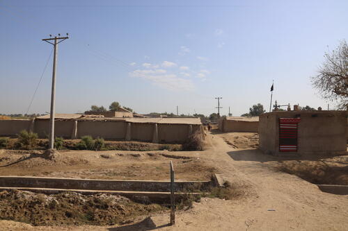 A view of mud houses in Raees Golam Mustafa Golla, Dera Murad Jamali