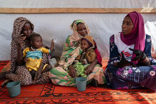 Sudanese refugees in Adre, February 2024