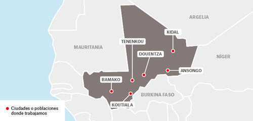 Mali - Activity report 2017 map in spanish