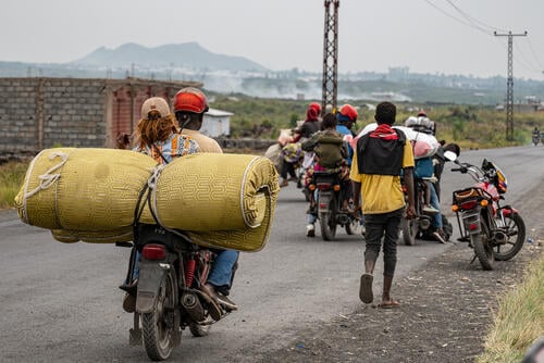 People fleeing the conflict in North and South Kivu