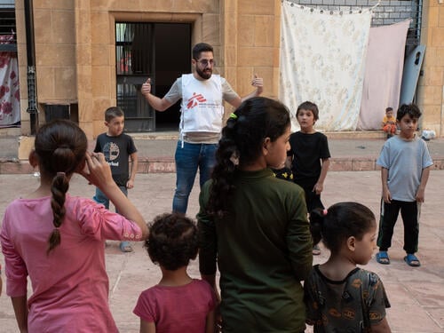 MSF activities in Azarieh shelter