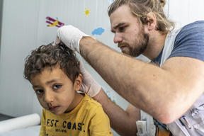 MSF pediatric clinic outside Moria and Olive Grove