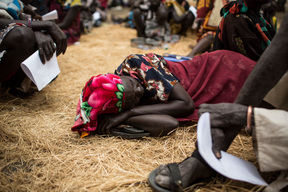 Outdoors support clinics, Thaker. Leer, South Sudan
