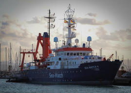The Sea-Watch 4 in the port of Burriana