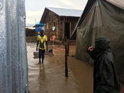 Ethiopia, Lietchuor camp, heavy rains and storm, Gambella region, August 2014
