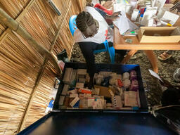 A dispenser in MSF mobile clinic in Zero Transit Centre in Renk