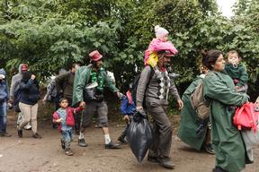 Refugees At The Bapska Border Crossing in Serbia