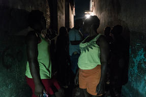 The corridor. Night clinic in Beira