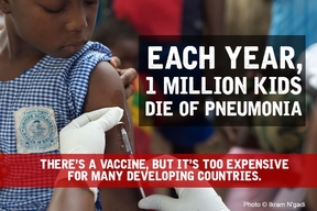 A Fair Shot  1 million pneumonia deaths infographic - editable
