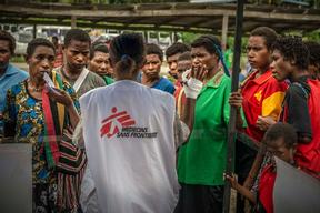 Community awareness in Maprik market