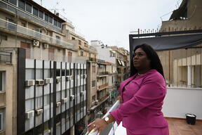 Yuli on the MSF Day Care Centre balcony.
