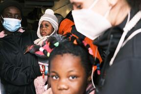 Nayah,  with her daughters, rescued by the Geo Barents in the Central Mediterranean on March 2022