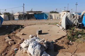 Laylan camp - dismantled shelter
