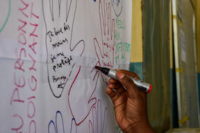Hand-washing awareness activities in Mora, Far-North Region, Cameroon