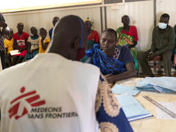 Nyasunday visiting MSF hospital after becoming infected with hepatitis E