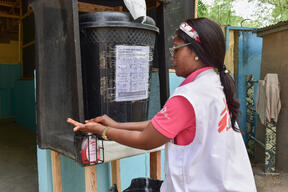 Hand-washing activities in Mora, Far-North Region, Cameroon