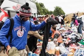 Refugees At The Bapska Border in Serbia