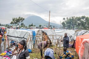 Informal camp of displaced people just outside Goma