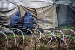 A temporary camp in Rūdninkai