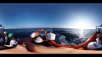 Geo Barents 360° Rescue training by day: various manoeuveres in the rhib.