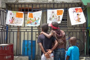 Sanitation activities in urban slum, Haiti