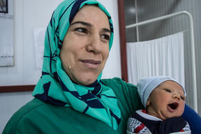 Baby Malik and MSF midwife Layla, Iraq