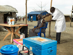 Nyekhan getting vaccinated against hepatits E