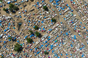 Aerial view of Ngueli IDP camp, N'Djamena, Chad