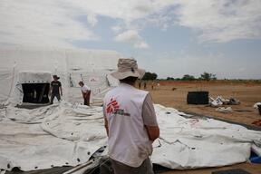 MSF inflatable hospital in Chad for Sudanese refugees
