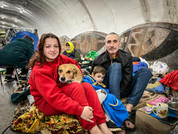 MSF mobile clinic in Kharkiv metro station