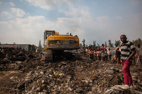 Construction of water platform and latrines at Rusayo displaced camp