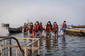 MSF staff on their journey to set up a clinic