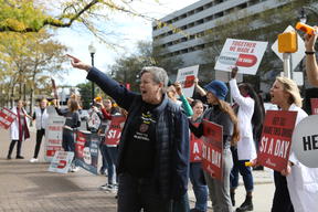 Protest in front of J&J USA
