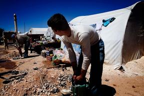 Transit camp in Aleppo province