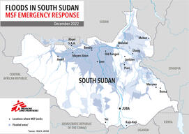 Floods in South Sudan map - December 2022