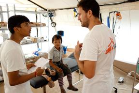 Inflatable hospital in Arughat, Nepal