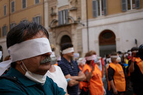 "No more agreements with Libya" demonstration in Rome