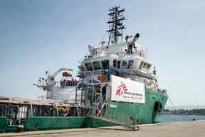 Mediterranean MSF Search and Rescue Boat Preparations