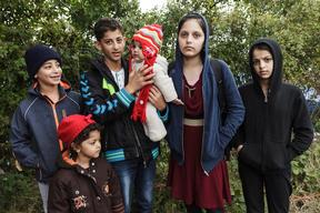 Family At The Bapska Border in Serbia