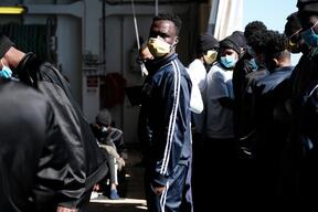 Seydou, a survivor from Côte d'Ivoir on board the rescue ship, Geo Barents, Central Mediterranean Sea, March 2022