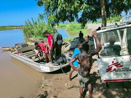 Tropical storm causing floods and cholera